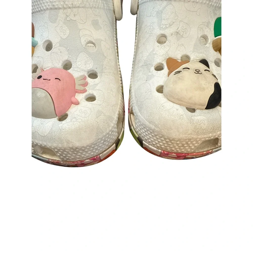 Crocs Squishmallows Clogs Kids Size J3 White‎ Multi Charms Padded Strap
